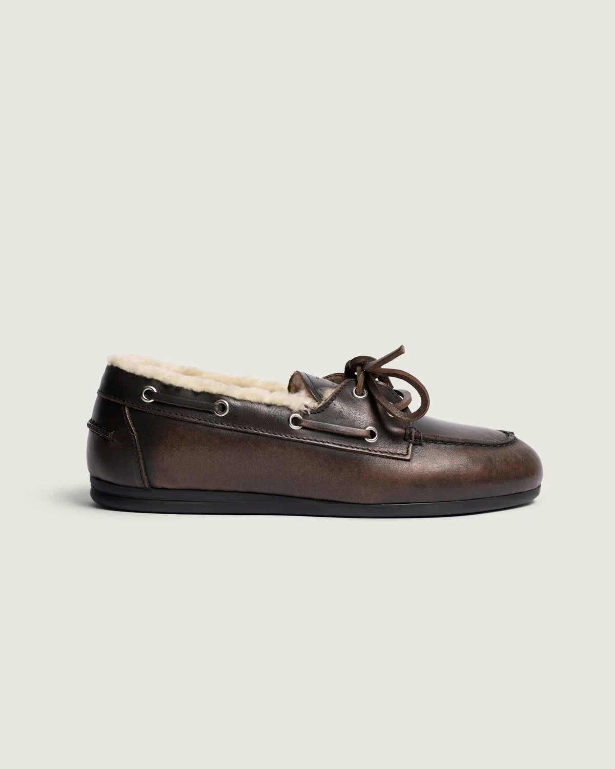 Boat Loafer Brushed Fur Coffee