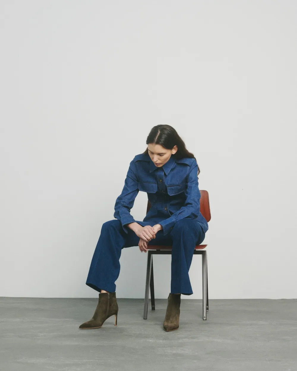 Bottines à talon et bout pointu Noura Kaki Suede