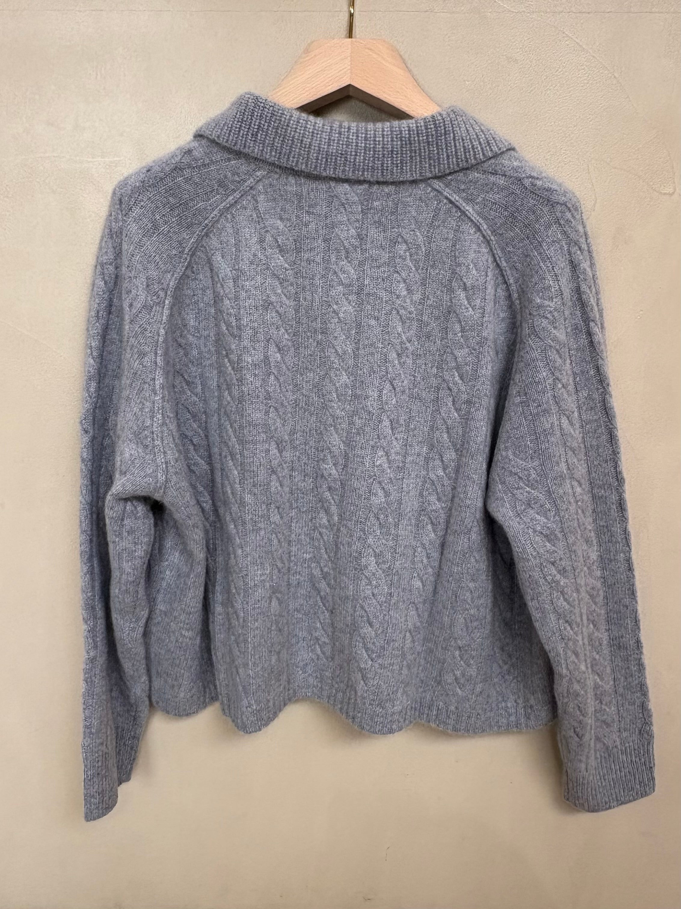 Pull Aenora Câble Gris Chiné