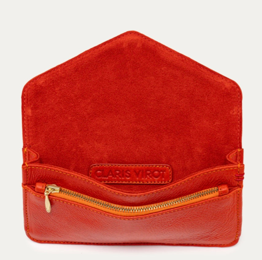 Portefeuille Alex Long Cuir Coquelicot