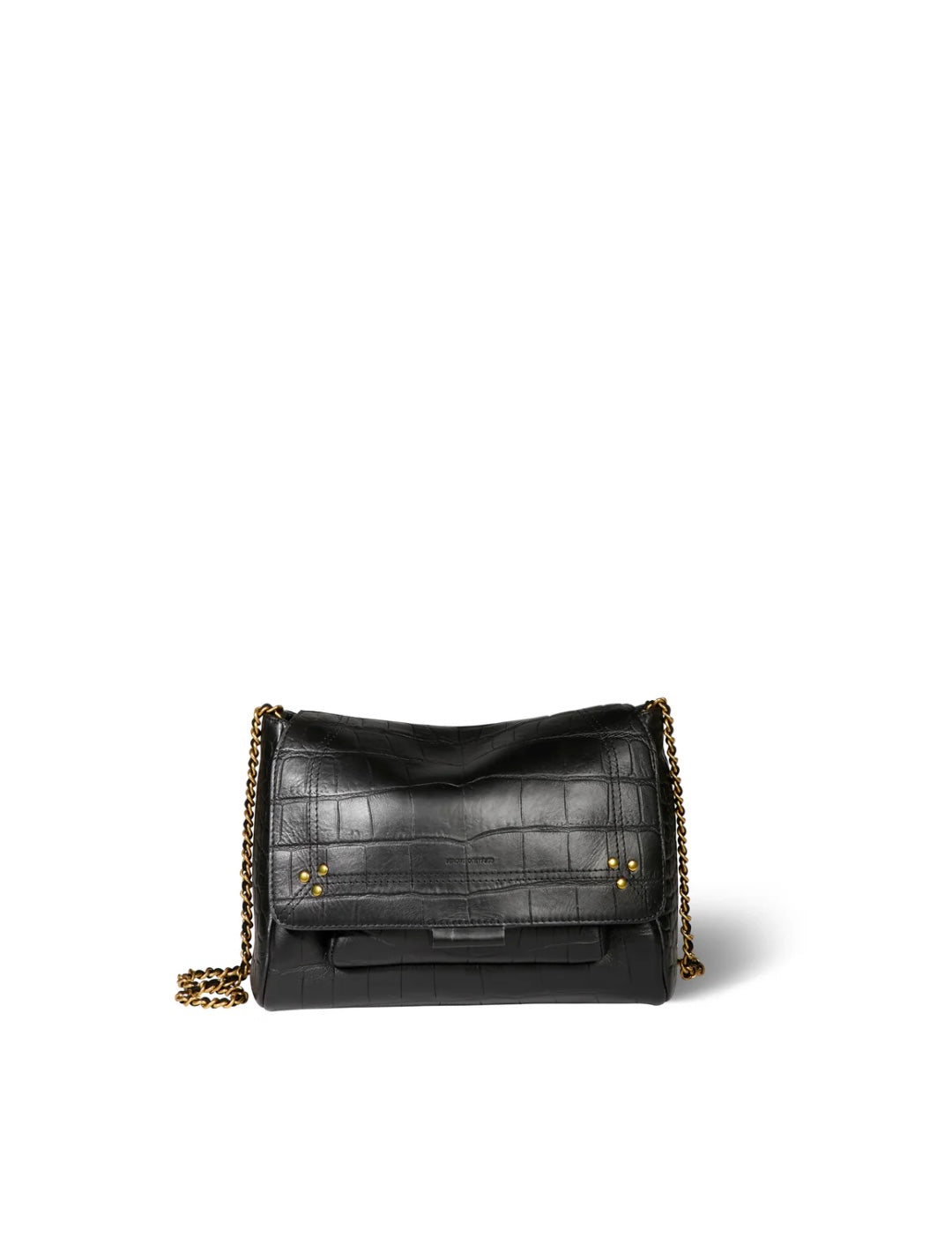 Lulu M Vachette Imprimé Croco Noir