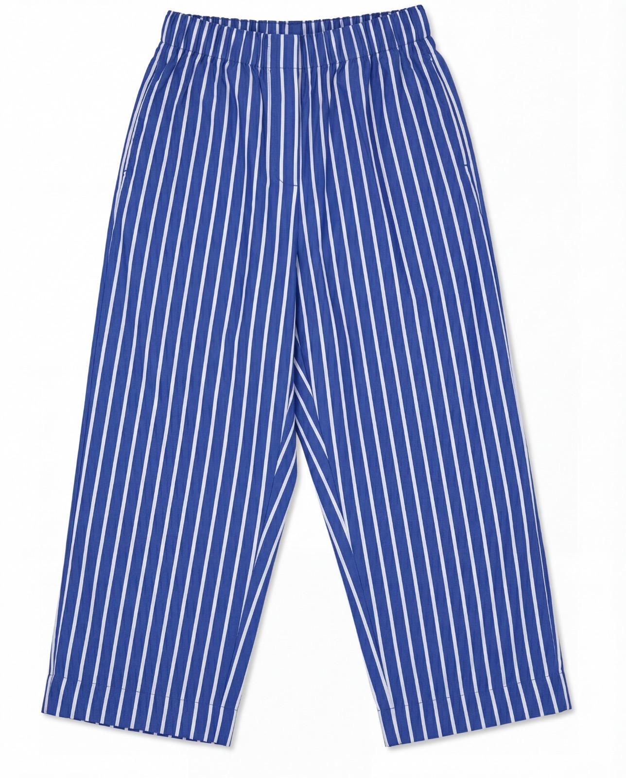 Joe Pant Cotton Poplin Dark Blue Stripes
