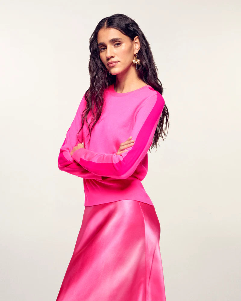 Pull Col Rond Love Pink