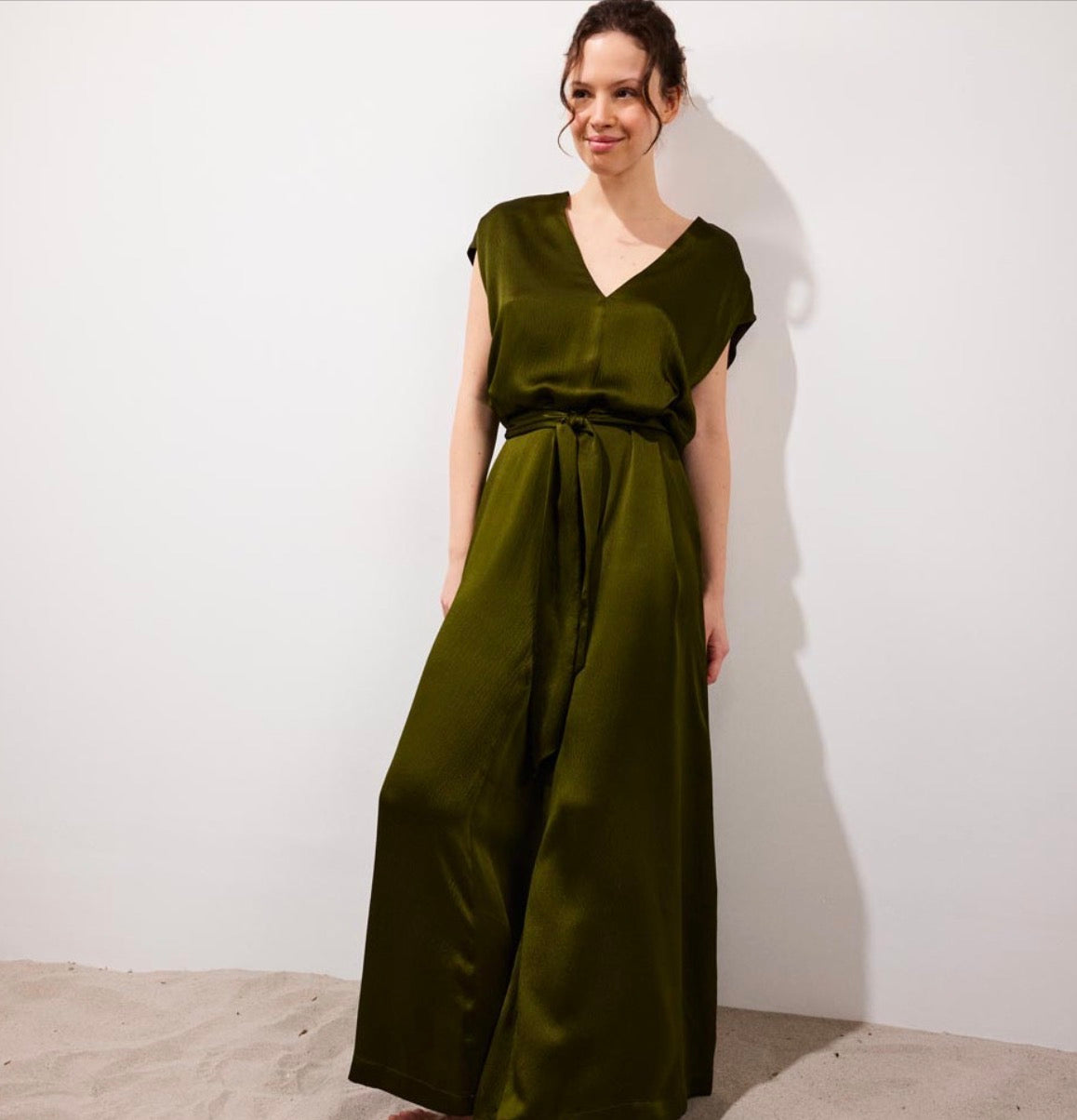 Alicante Combinaison longue oversize en soie Gecko