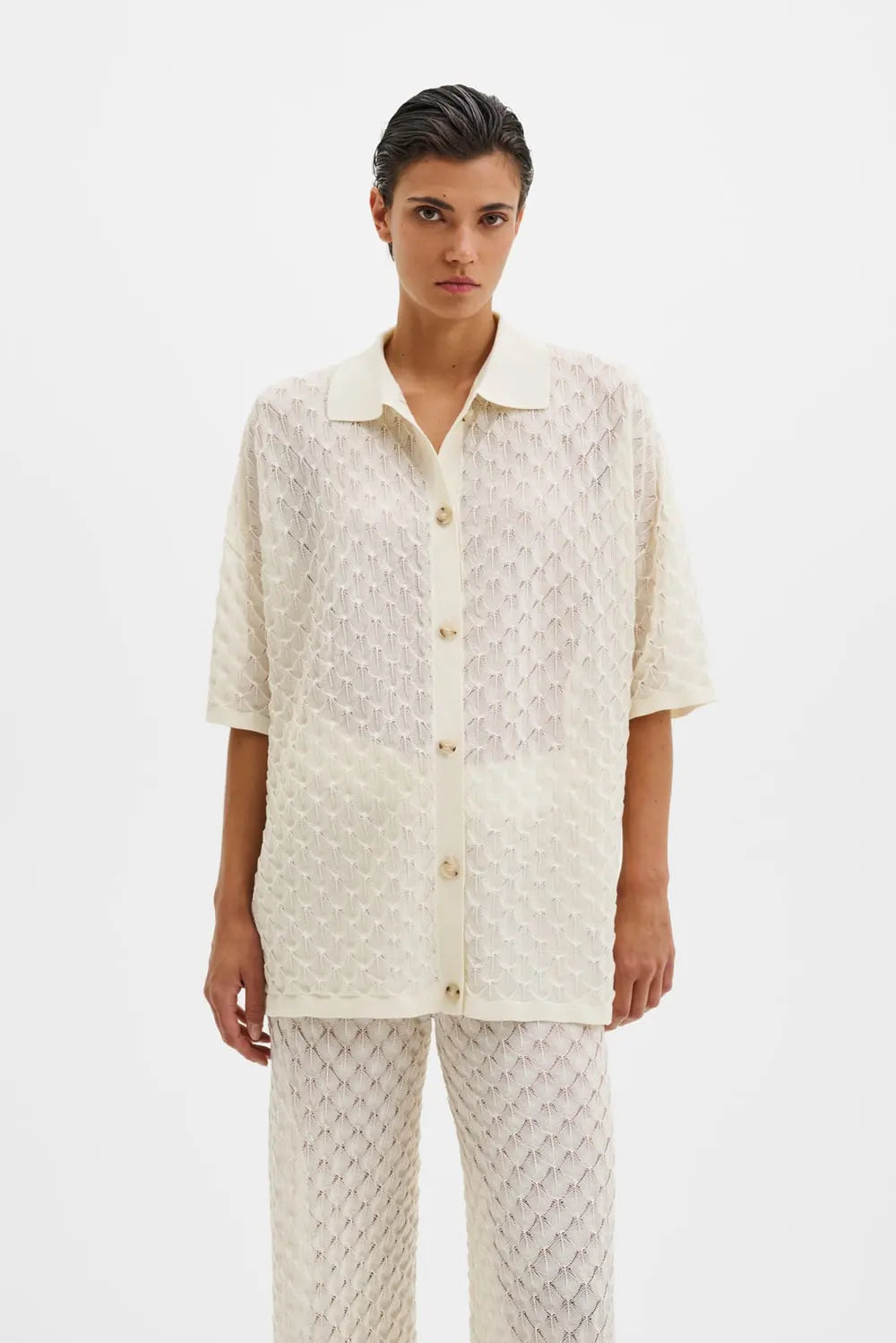 Moa Knitted Shirt Cream