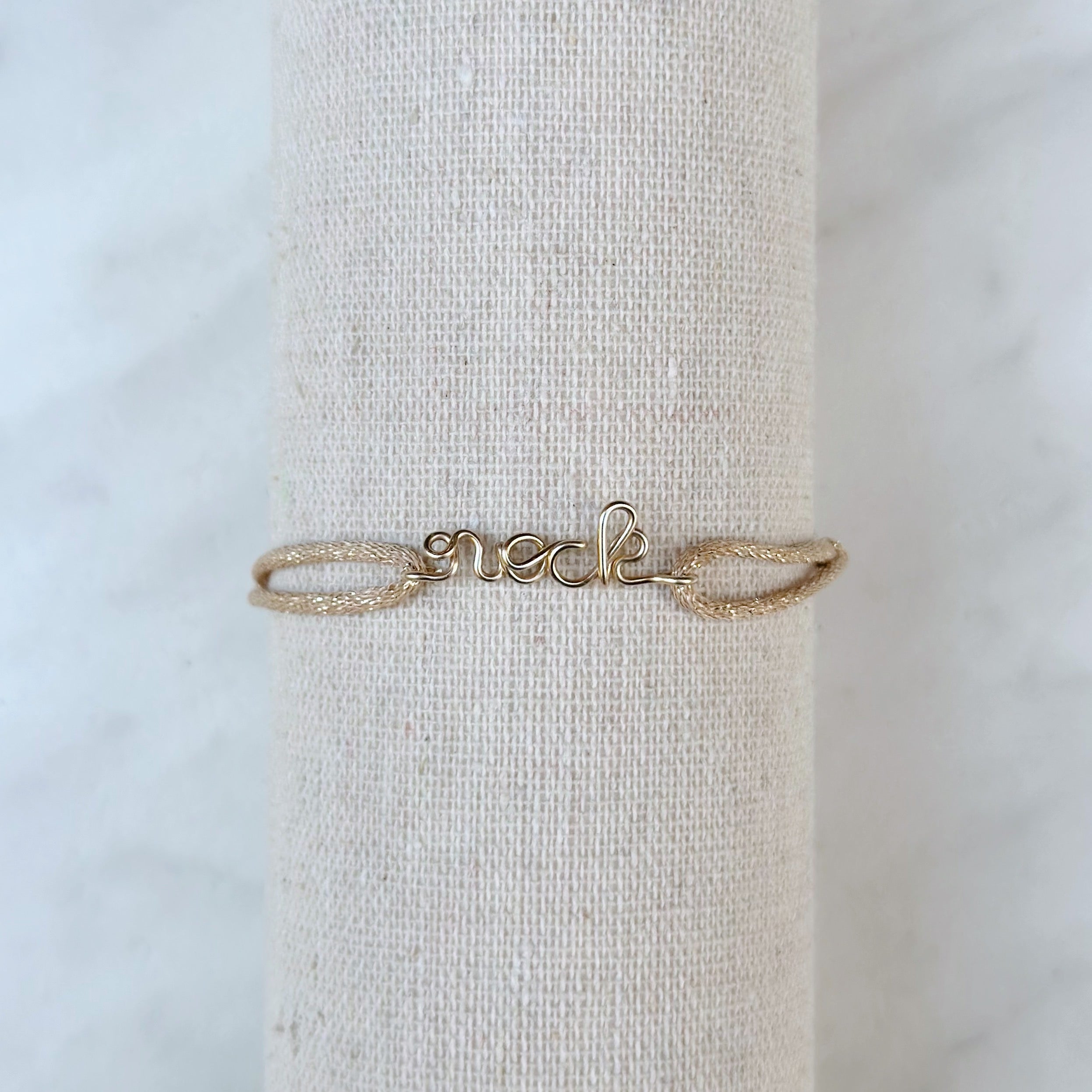 Bracelet « Rock » Cordon Lurex Doré