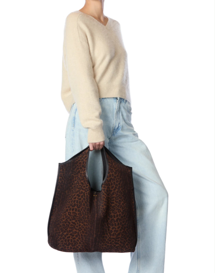 Sac Paco Croûte de Velours Imprimé Léopard