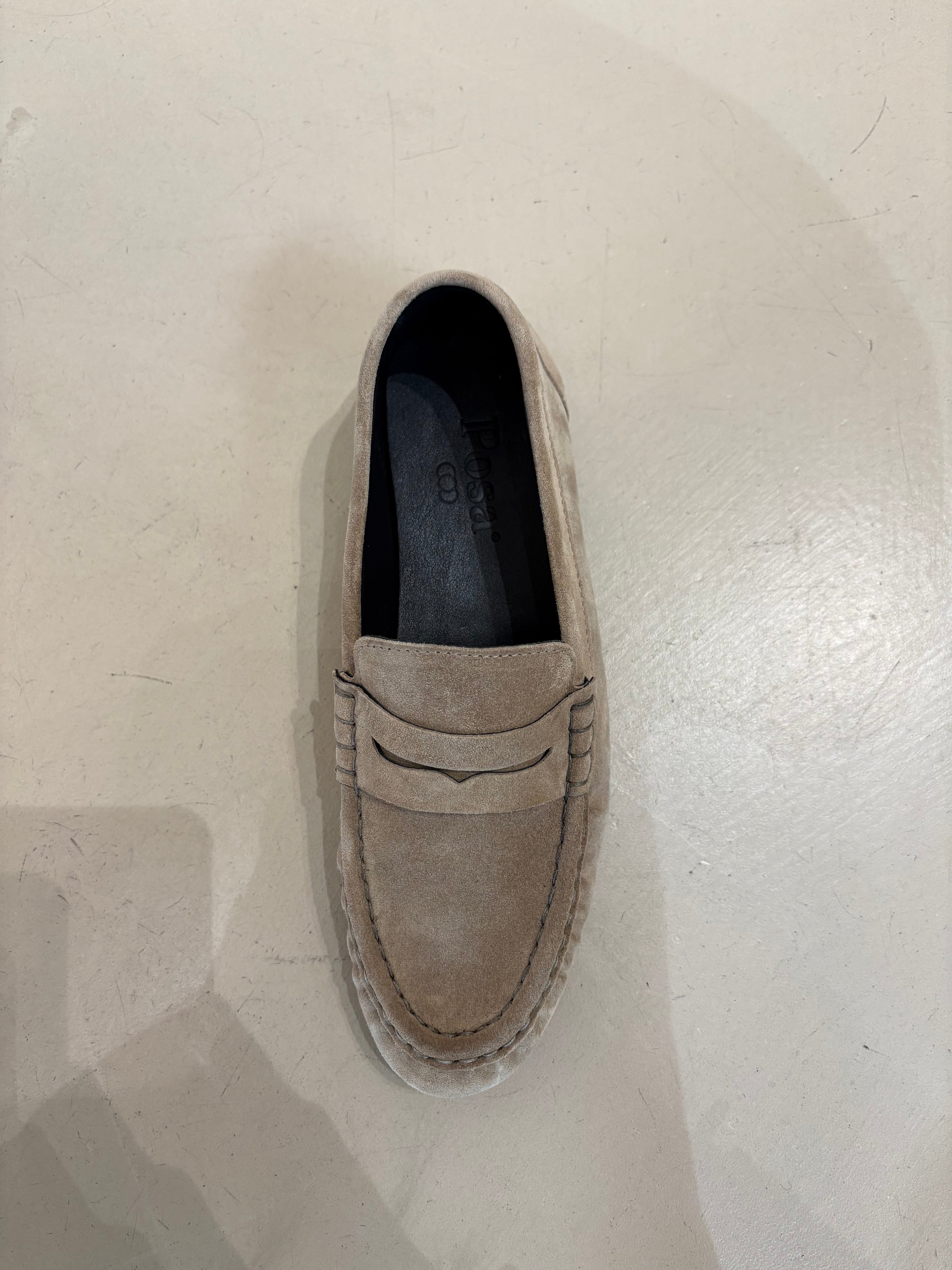 Penny Loafer Wrinkle Suede Light Taupe