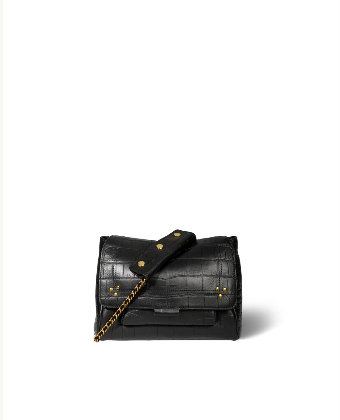 Lulu M Vachette Imprimé Croco Noir