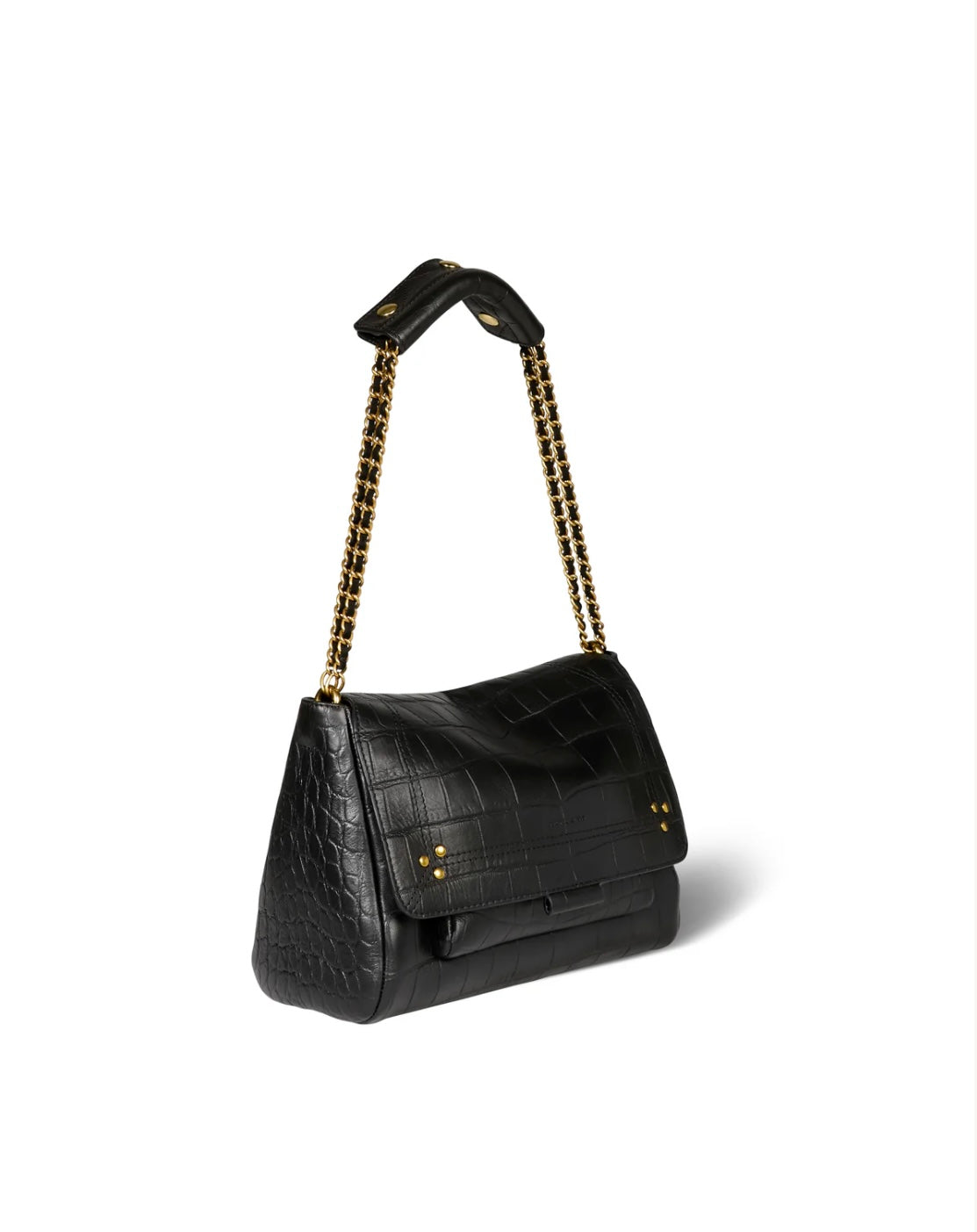 Lulu M Vachette Imprimé Croco Noir