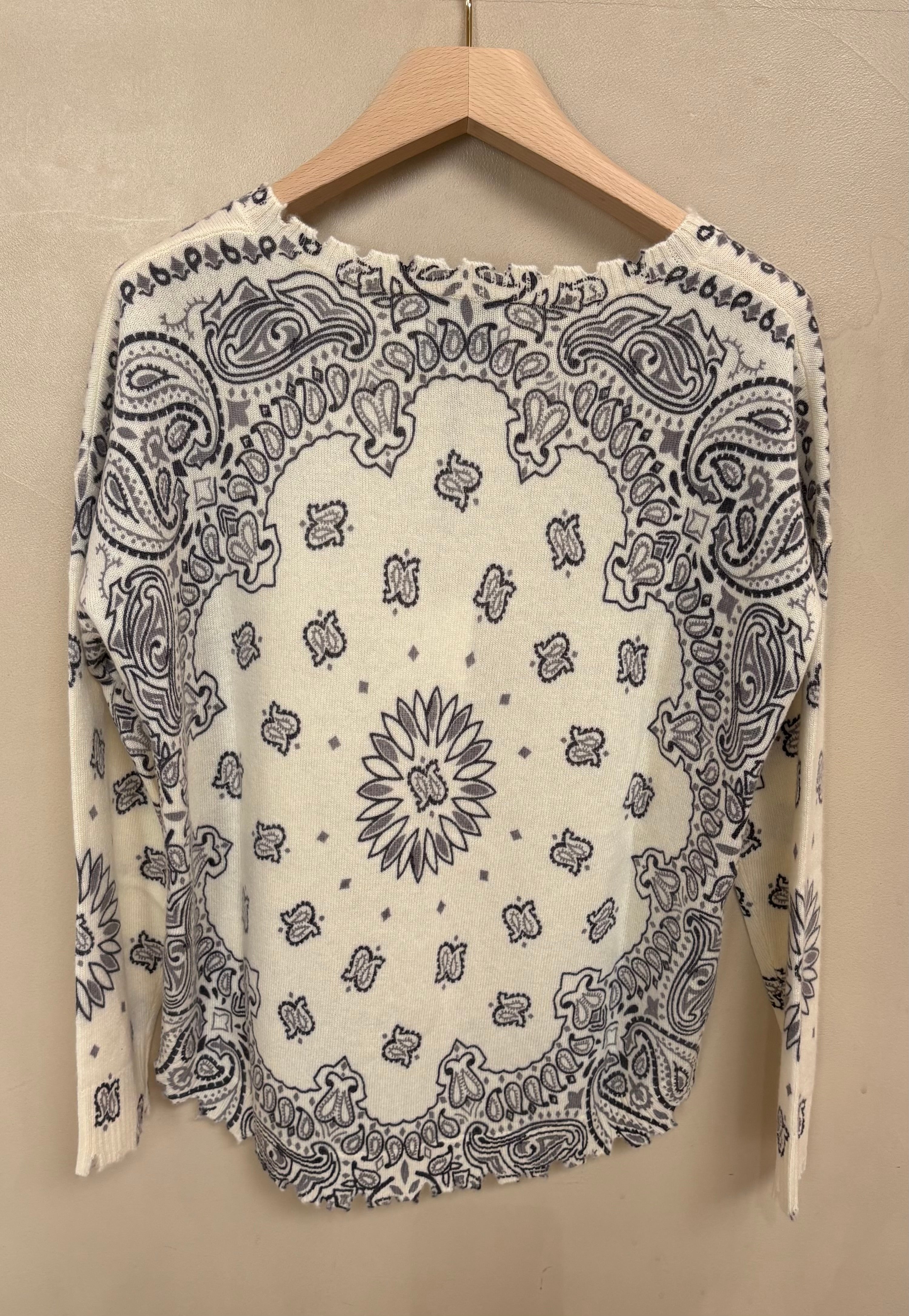 Pull Mela Bandana Bicolore Blanc