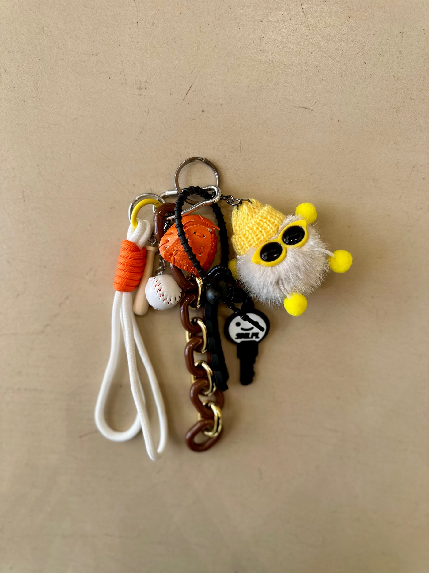 Charms de sac Jaune peluche