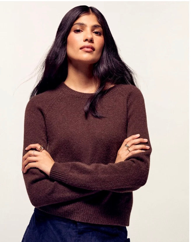 Pull Col Rond Femme Chocolat