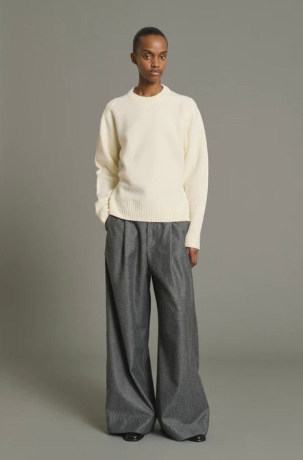 Pantalon Hugues à cordons en Flanelle en Gris Chiné