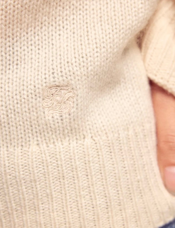 Pull Col Rond Femme Écru