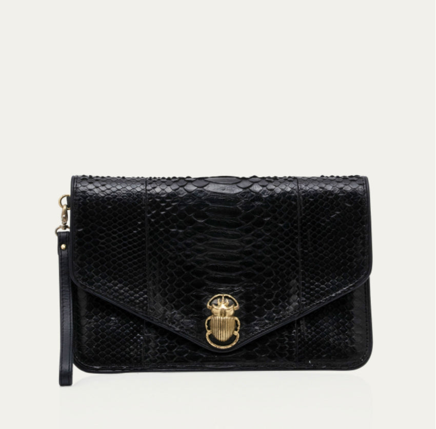 Pochette Python Alicia Noir