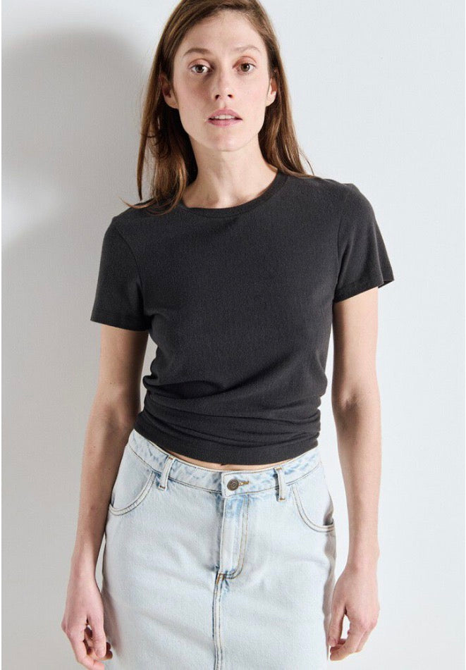 Tee Shirt Ypawood 02D Manches Courtes Carbone Chiné
