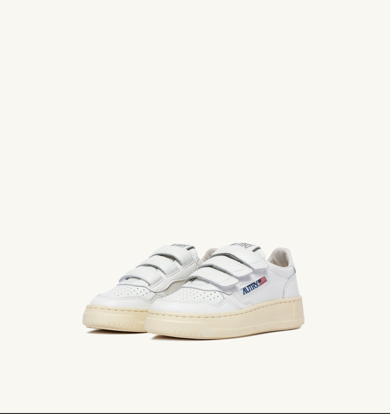 KFF03 Baskets Medalist Kidstripes Low Kid en cuir blanc