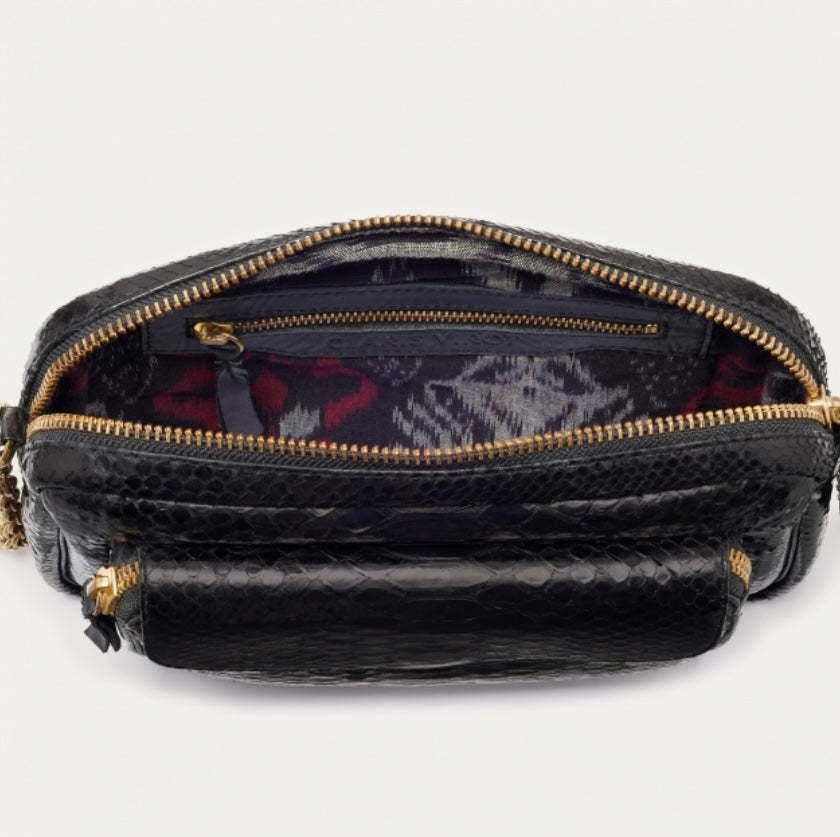 Sac Python Big Charly Noir Chaîne Or