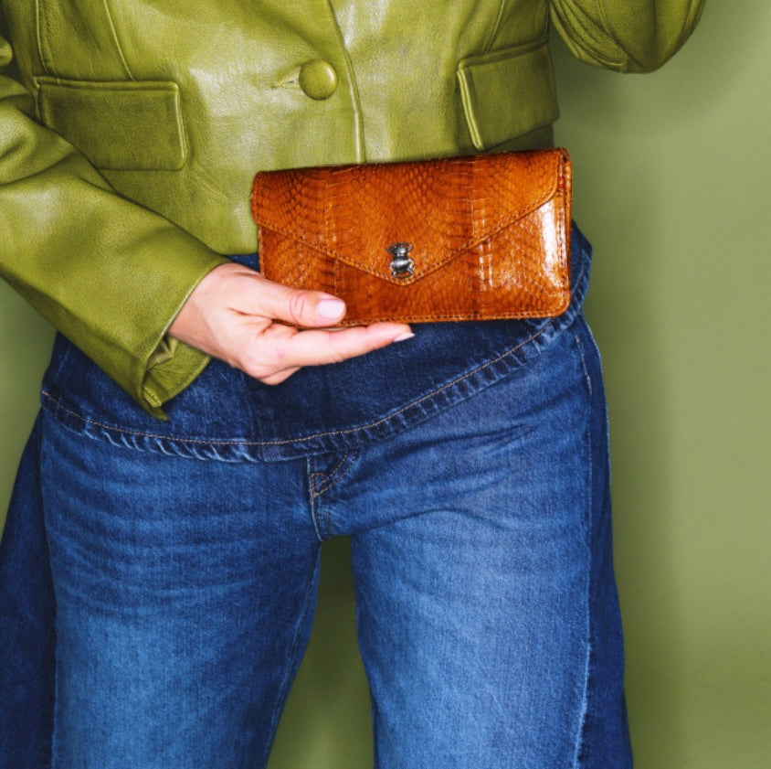 Portefeuille Alex Long Cobra Miel