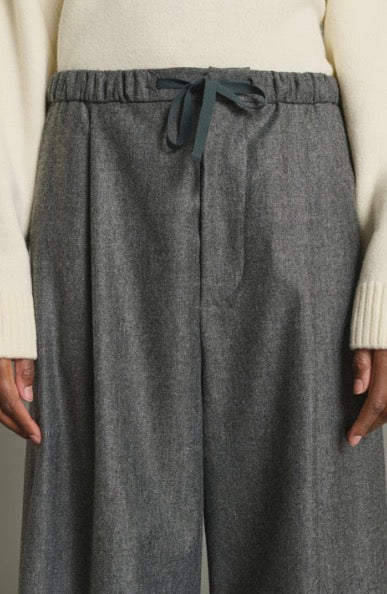 Pantalon Hugues à cordons en Flanelle en Gris Chiné