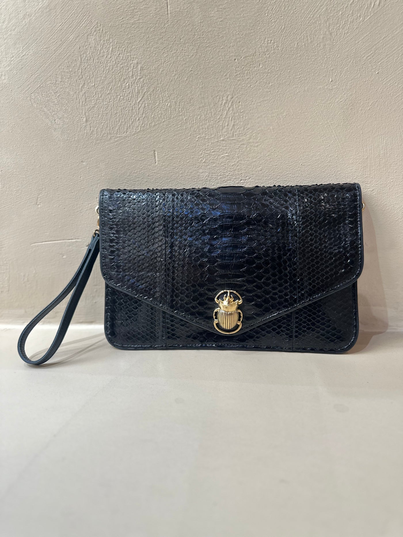 Pochette Python Alicia Noir