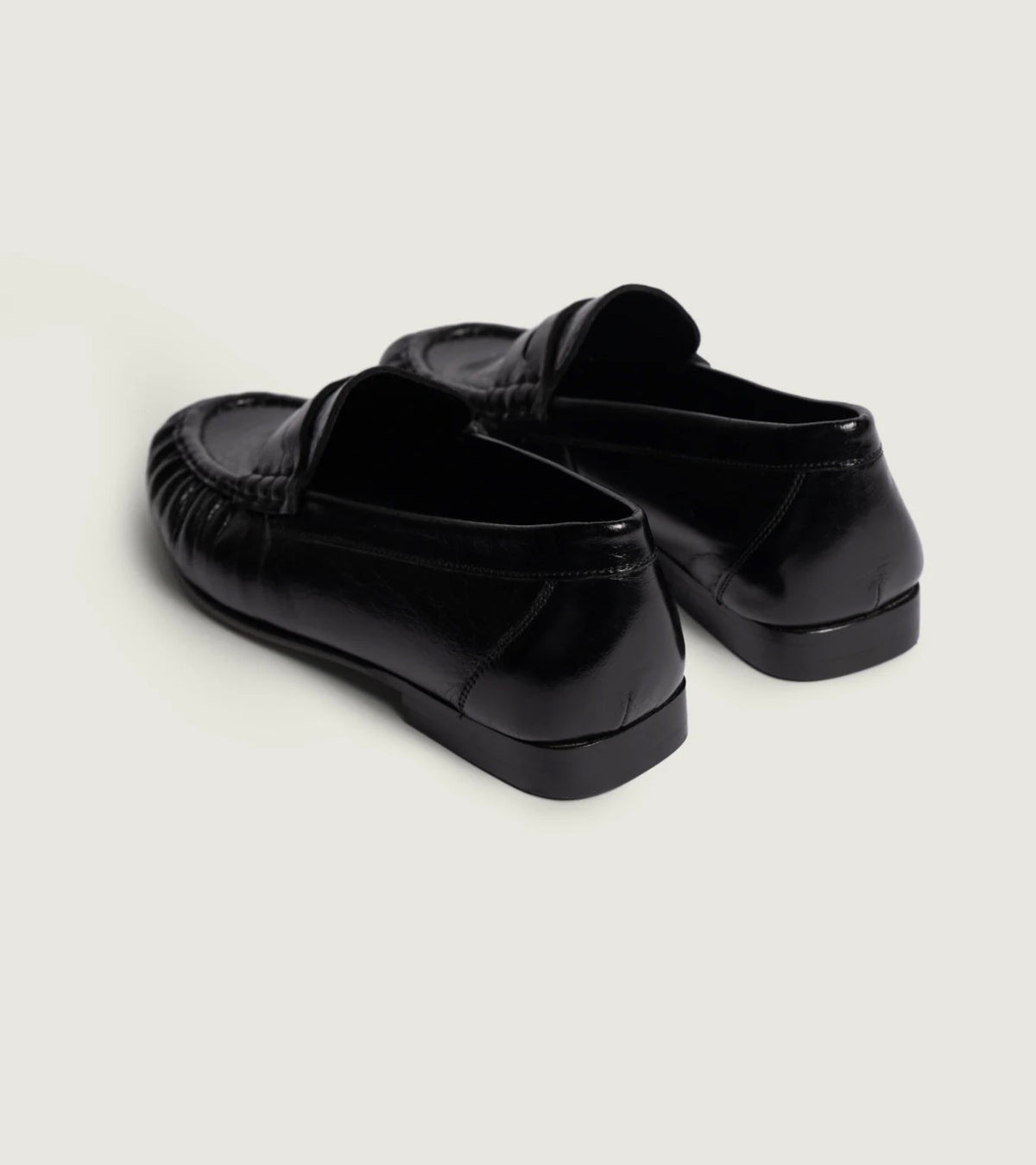 Mocassin Penny Wrinkle Leather Shiney Black