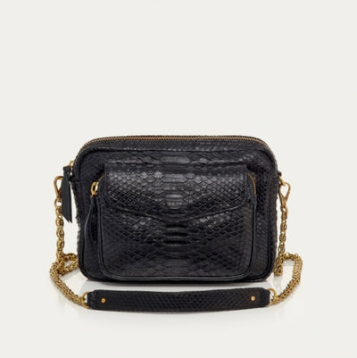 Sac Python Big Charly Noir Chaîne Or