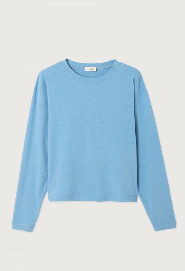 Tee Shirt Ypawood 02B Manche Longue Bleu Chiné