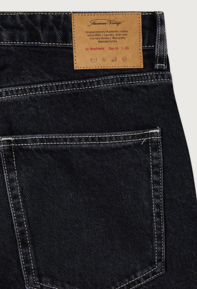 Jean Boyfriend Femme Black Vintage