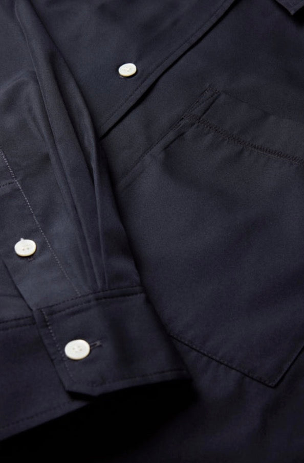 Chemise Oversize en Taffetas Kita Navy