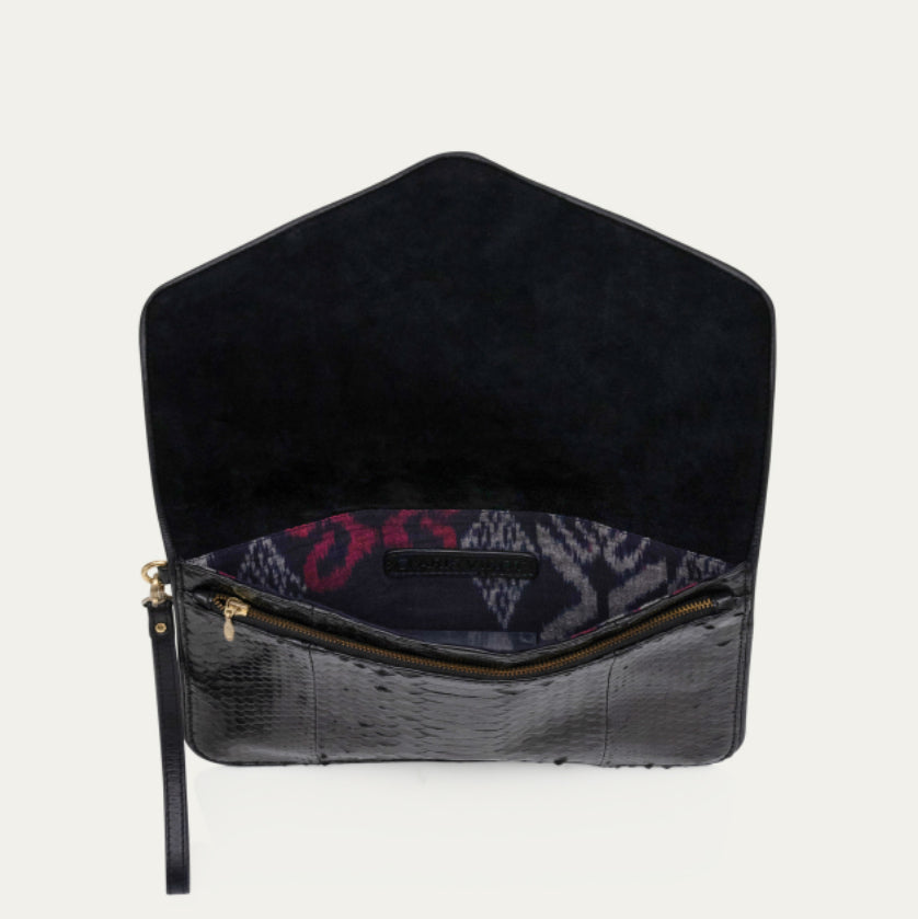 Pochette Python Alicia Noir