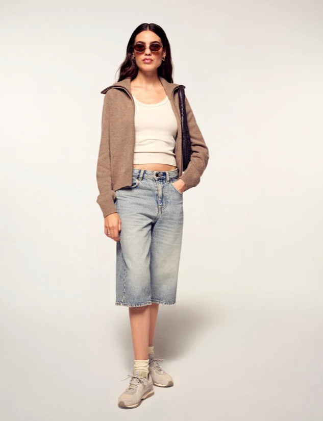 Pull Gilet Femme Grand Col