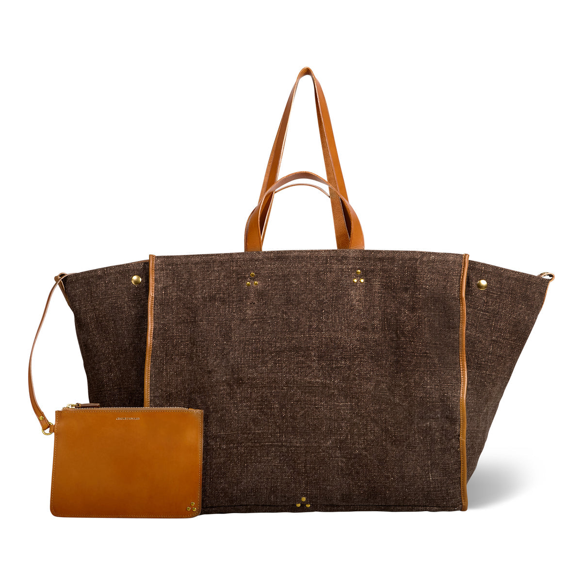 Sac Cabas Leon L Toile Chocolat