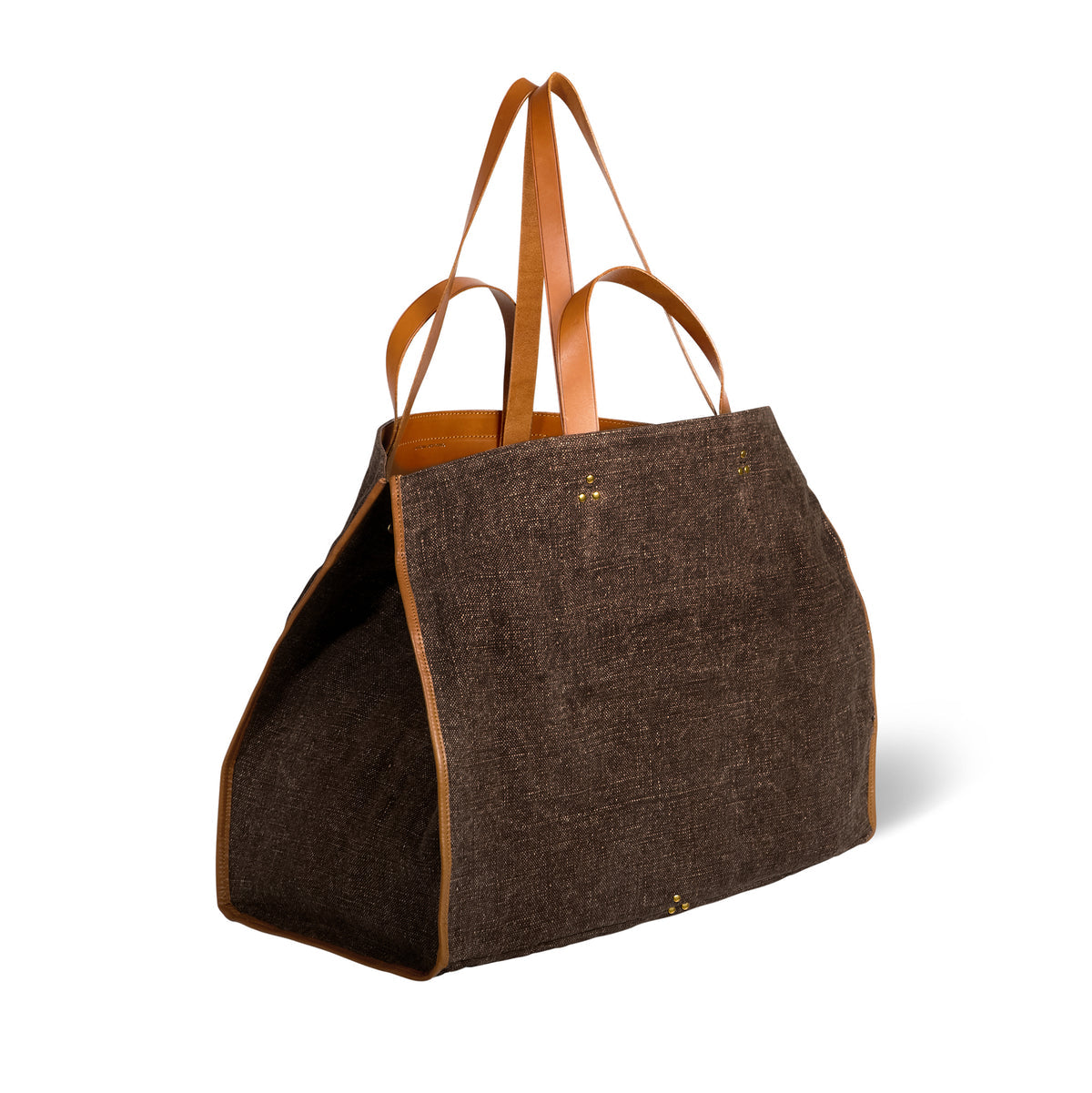 Sac Cabas Leon L Toile Chocolat