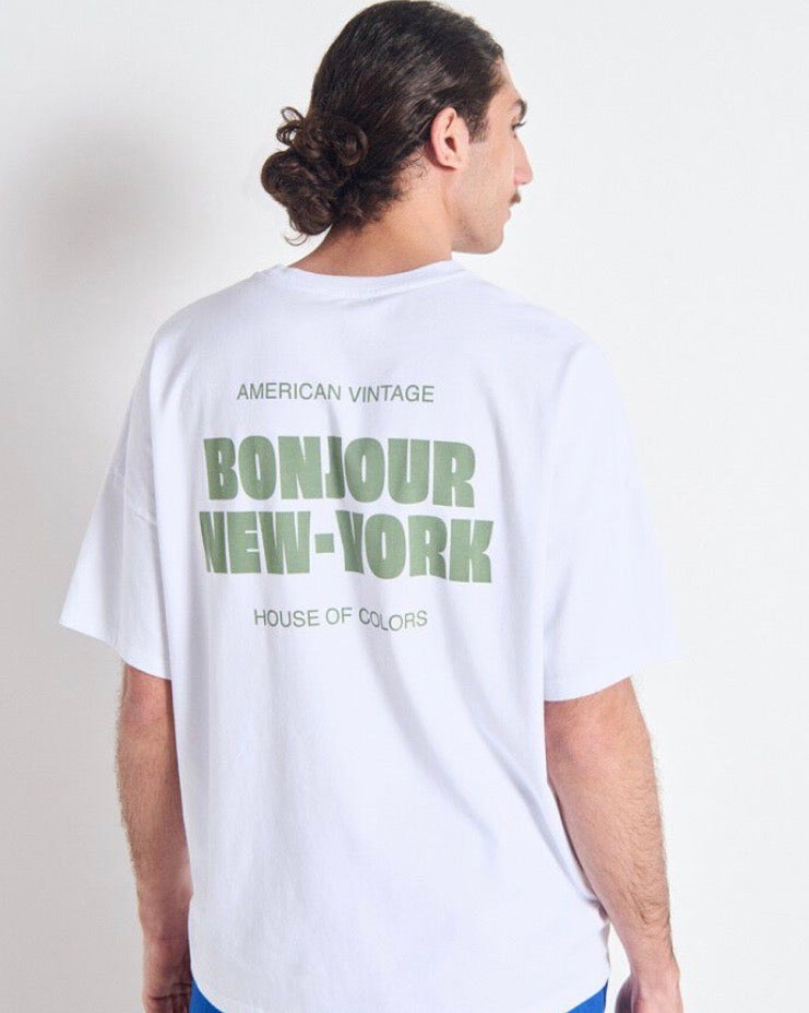 T- Shirt Fizvalley Blanc Mixte  New York