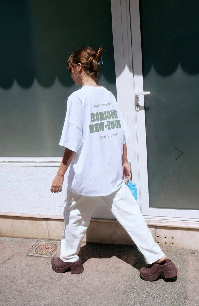 T- Shirt Fizvalley Blanc Mixte  New York