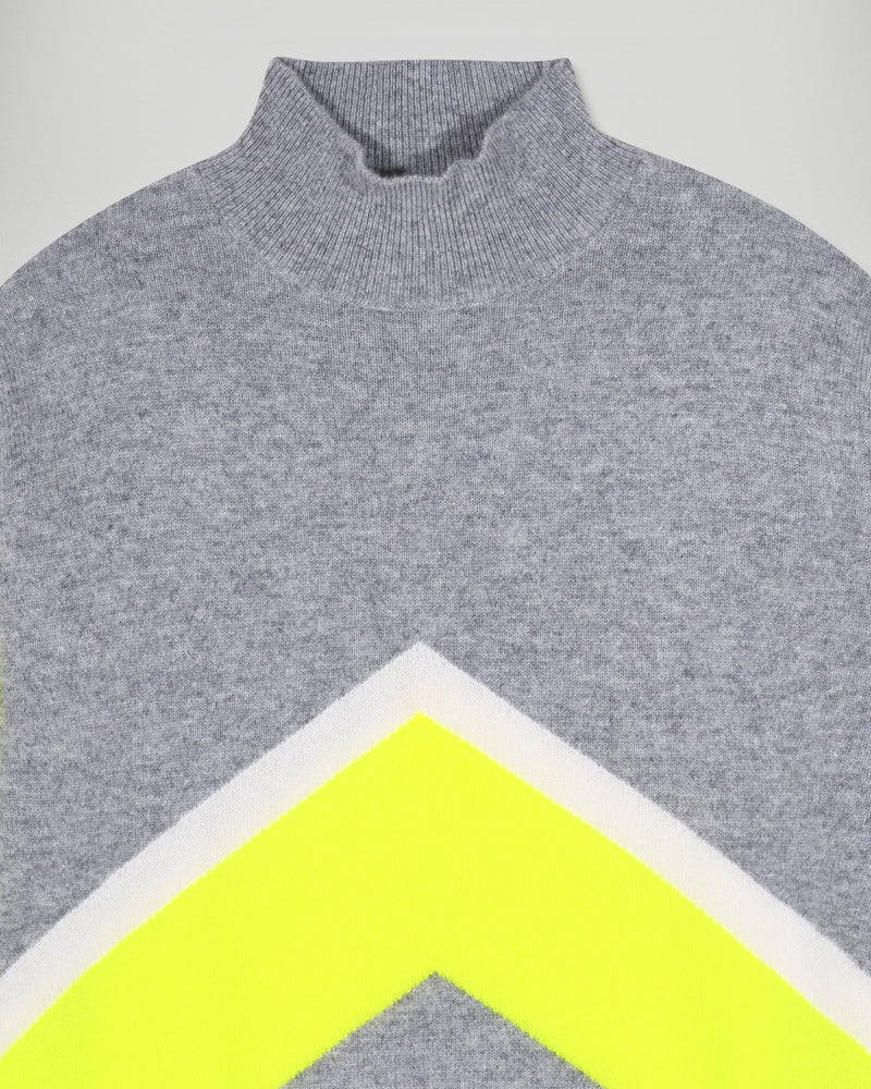 Pull Col Montant Color Block