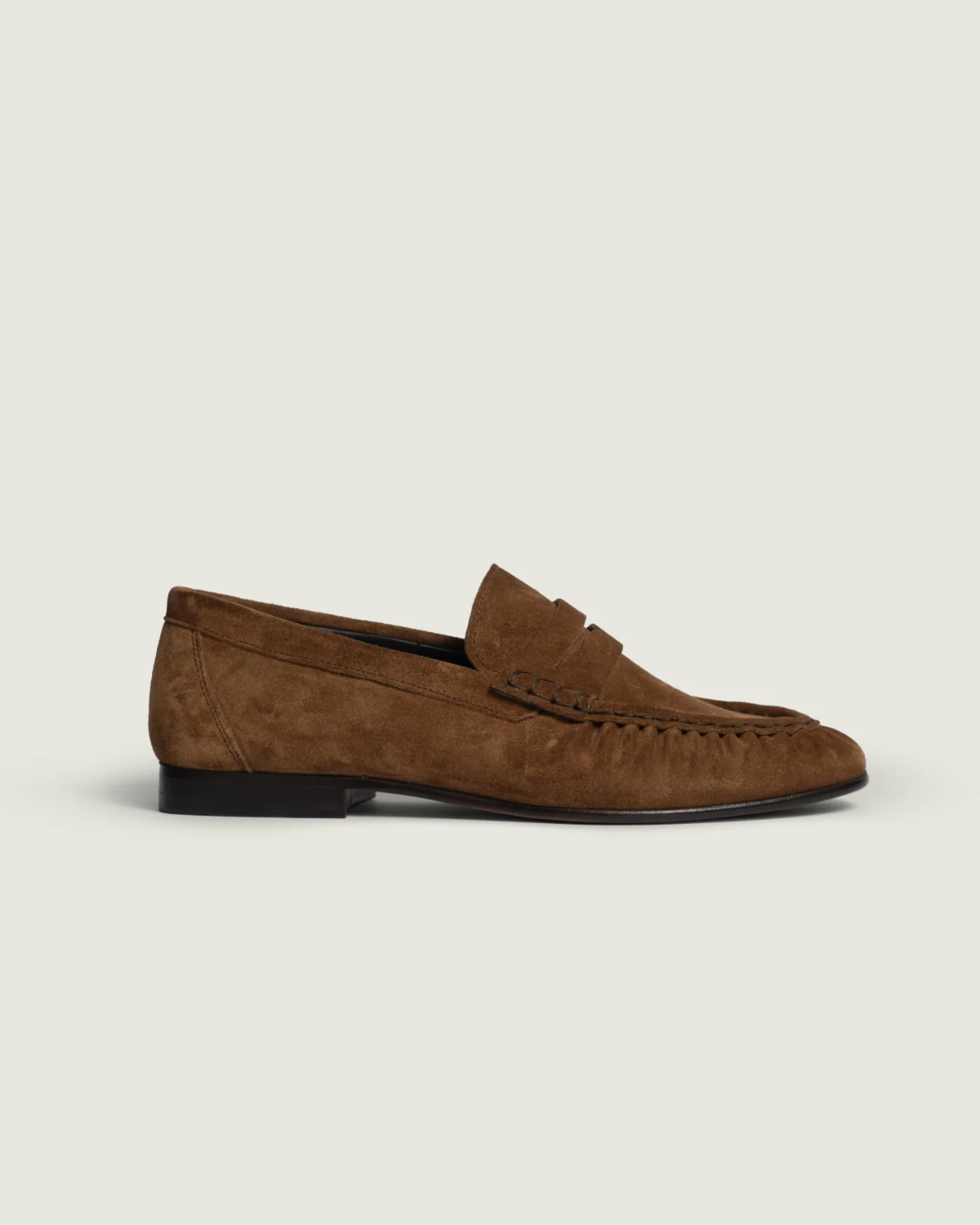 Penny Loafer Wrinkle Suede Cognac