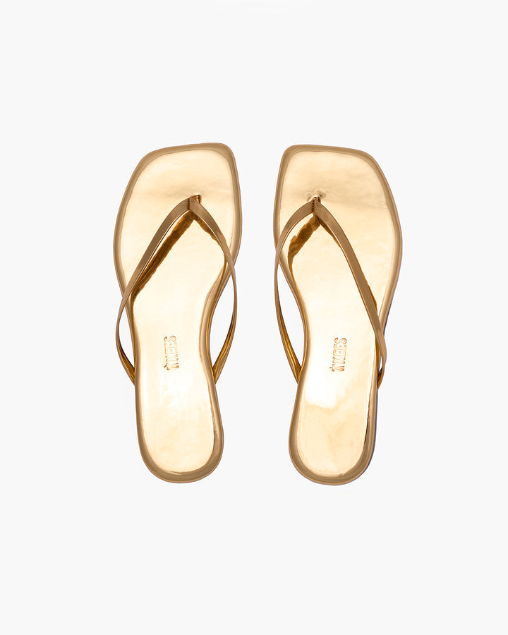 Tong Square Toe Lily Mirror Gold
