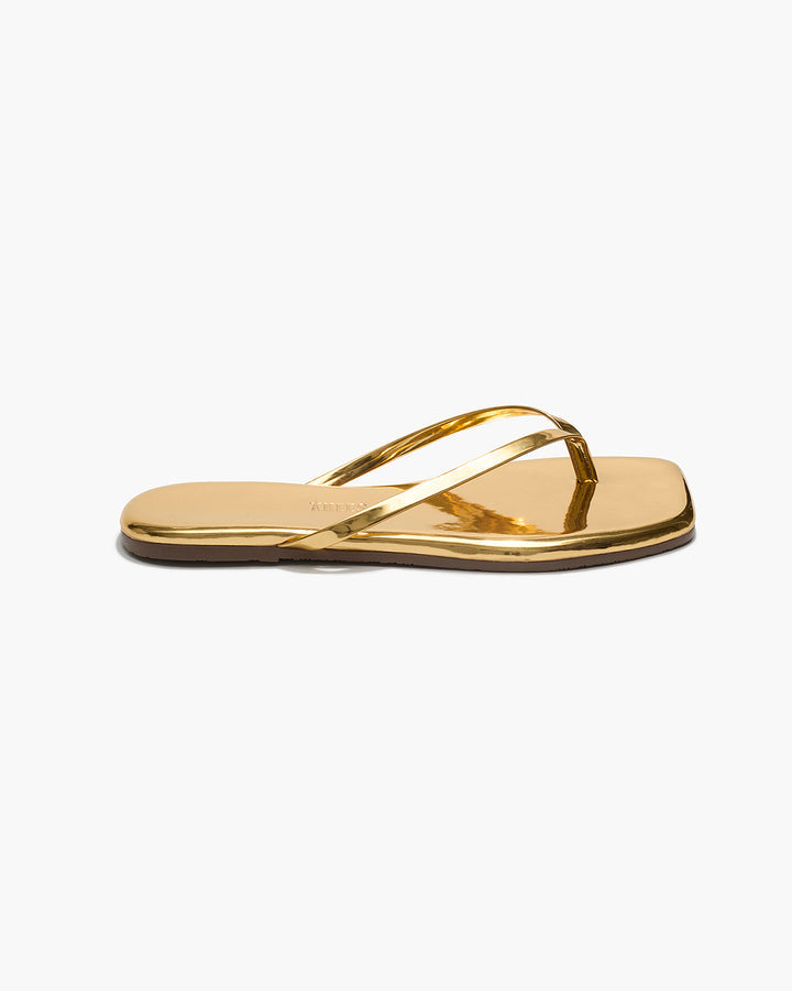 Tong Square Toe Lily Mirror Gold