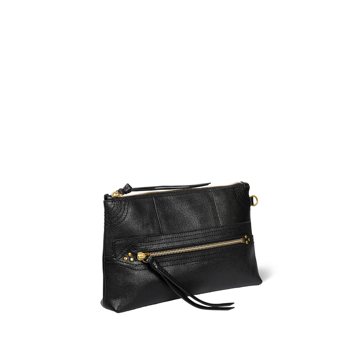 Pochette Lucky Clutch Buffle Noir Brass