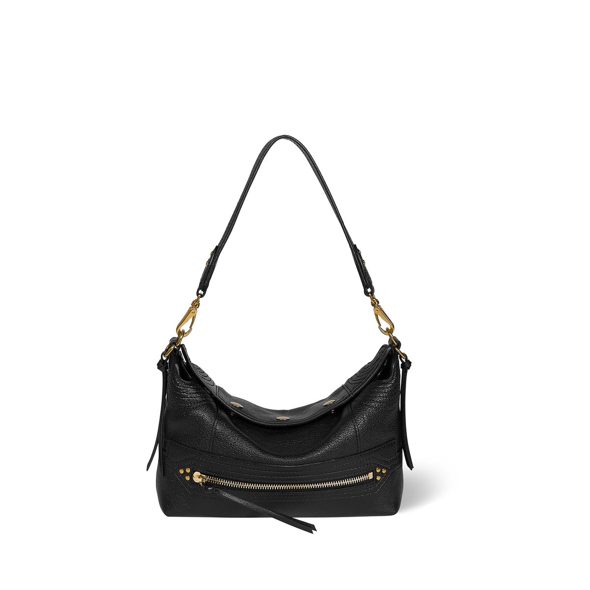 Sac Lucky Hobo Small Buffle Noir Brass