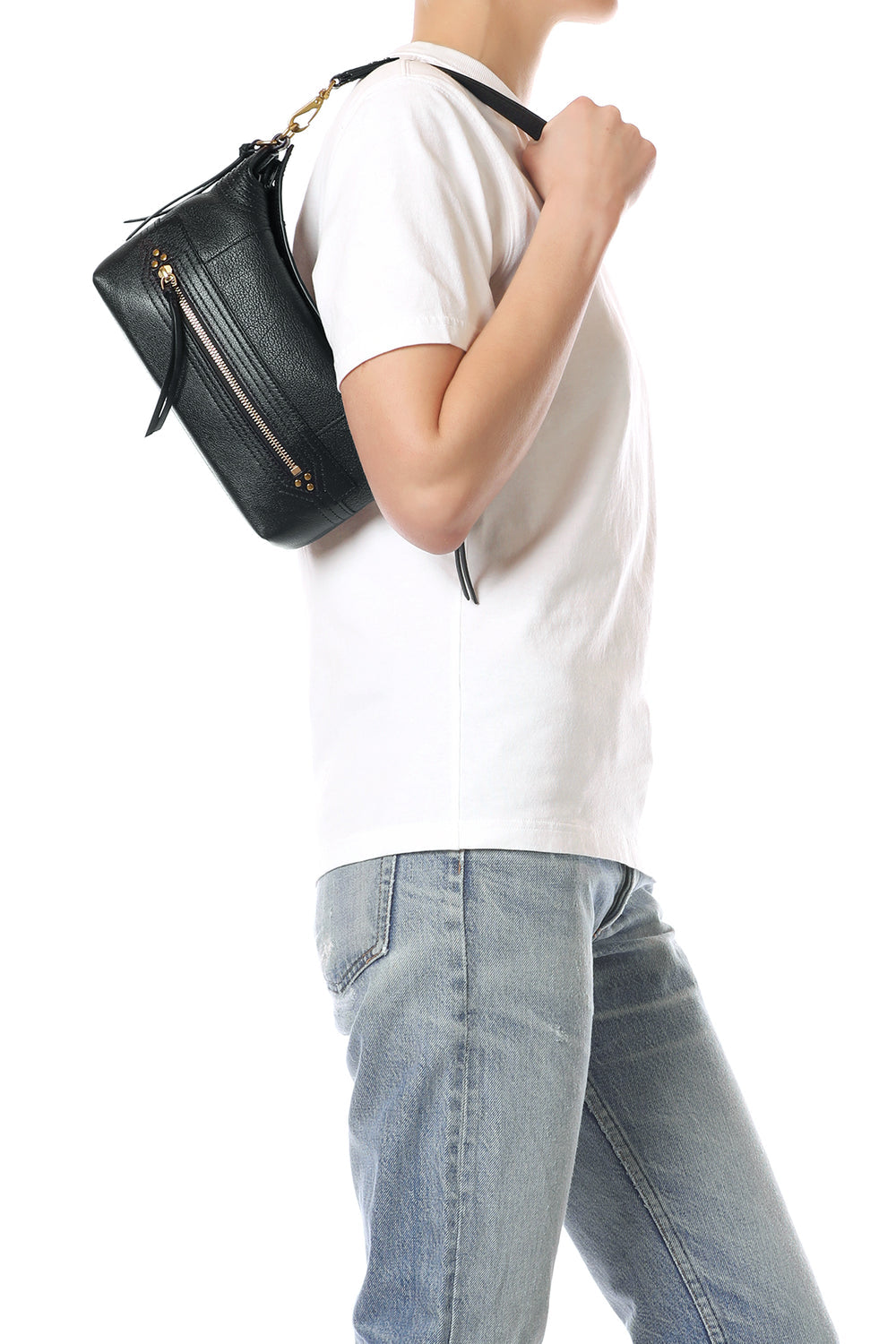 Sac Lucky Hobo Small Buffle Noir Brass