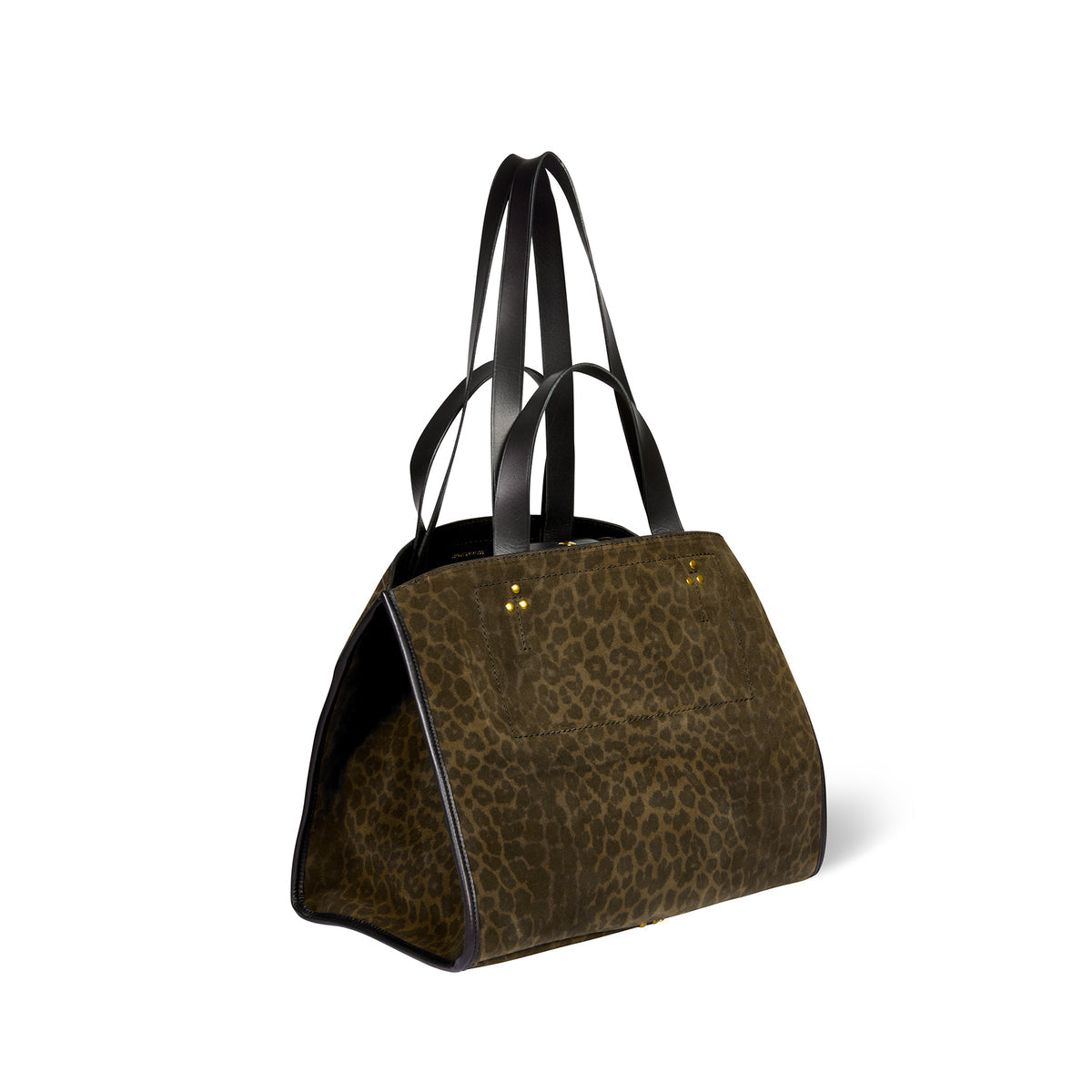 Sac Cabas Leon M Croute Velours Imprimé Léopard kaki