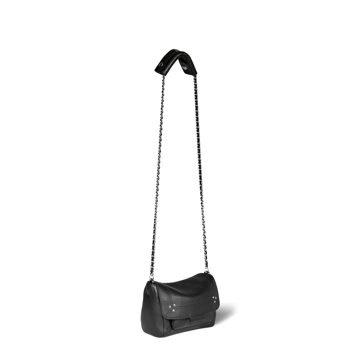Sac Lulu S Agneau Noir Silver
