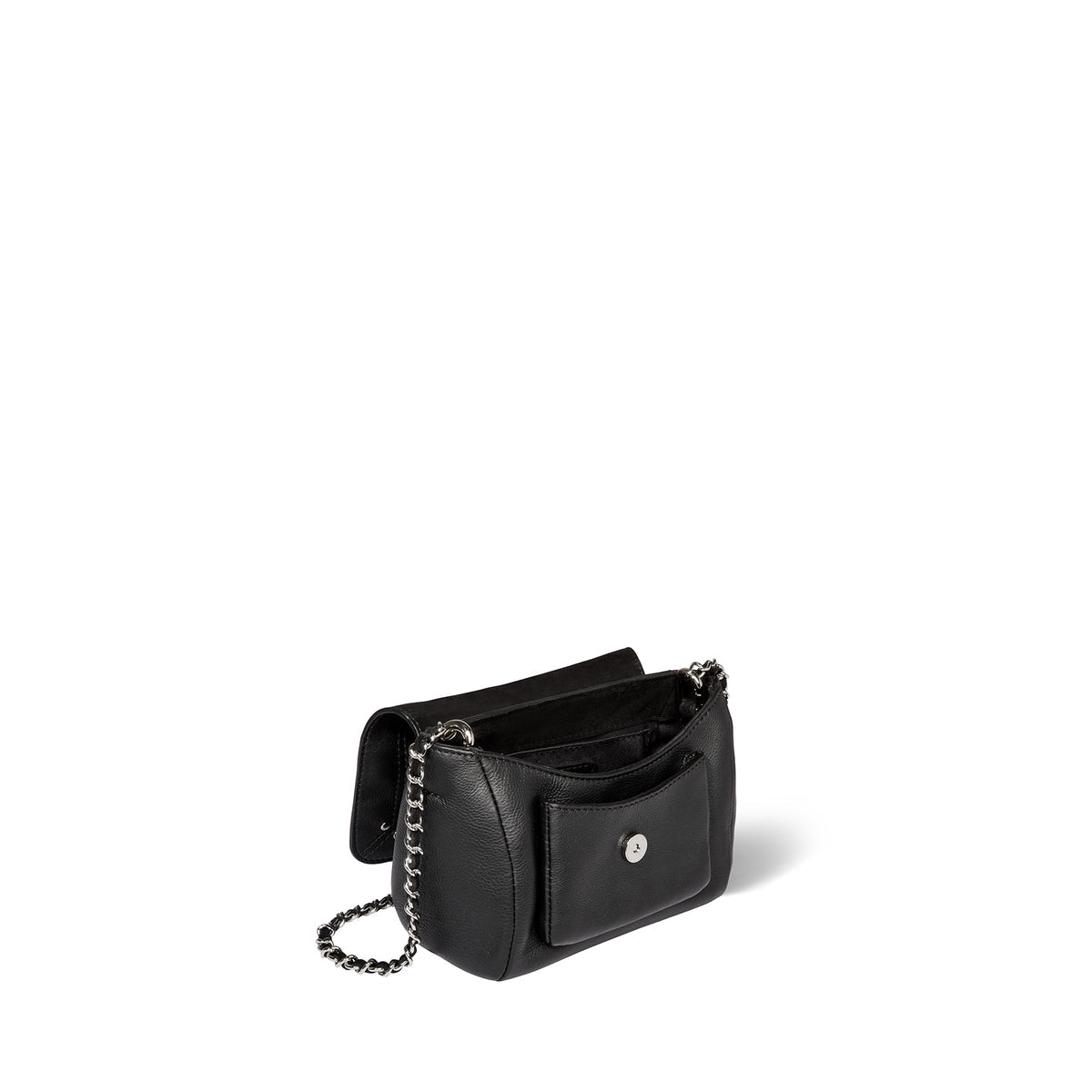 Sac Lulu S Agneau Noir Silver