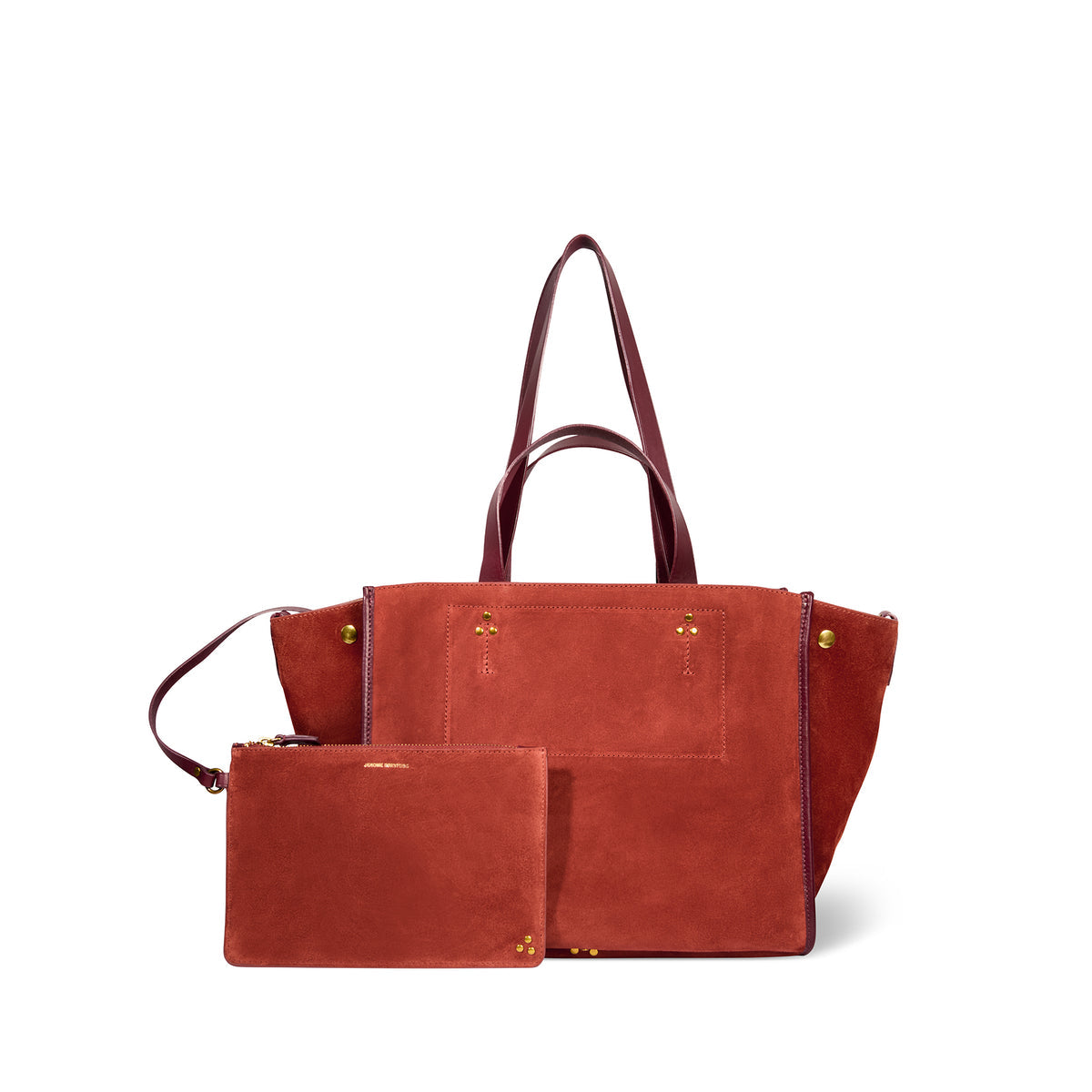 Sac Leon M Croûte Velours Rouille
