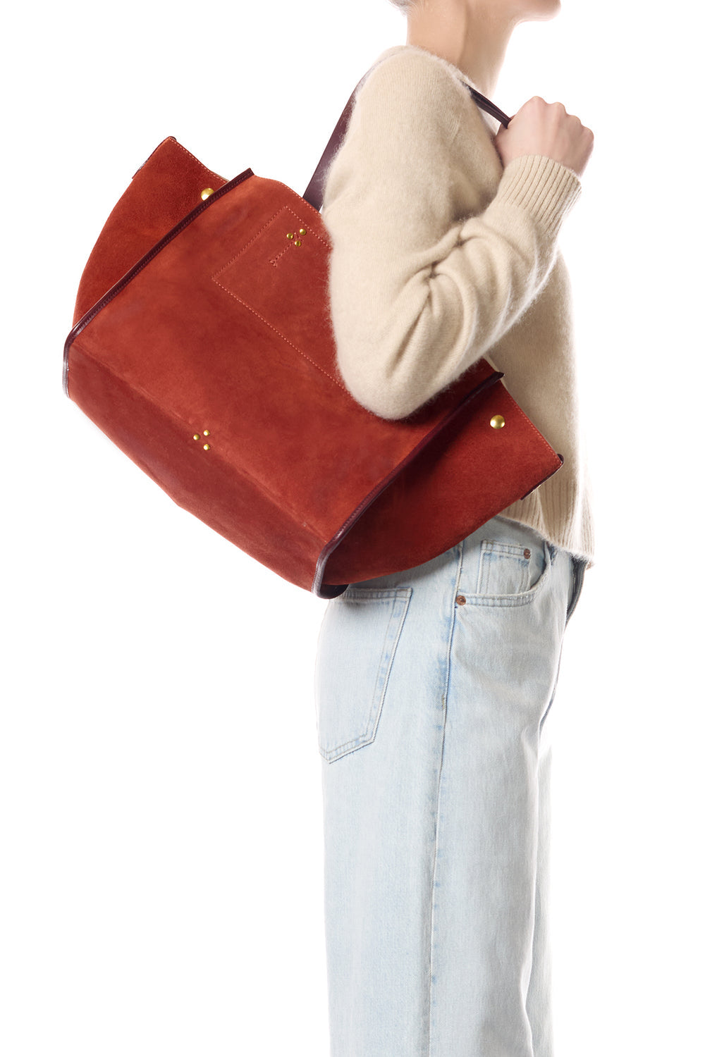 Sac Leon M Croûte Velours Rouille