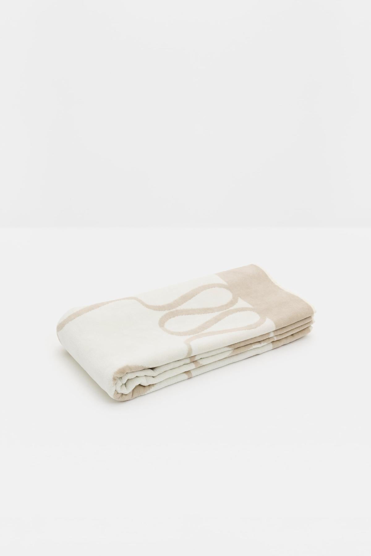 Serviette de Plage Monogramme Light Taupe